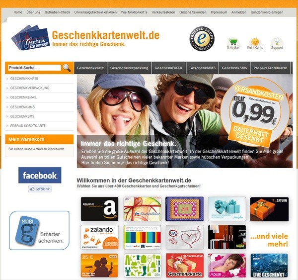 Geschenkkartenwelt Website Geschenkkartenwelt Website