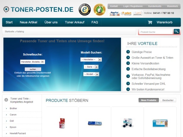 Toner-Posten.de Website Toner-Posten.de Website