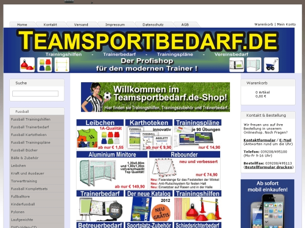 Teamsportbedarf Website Teamsportbedarf Website