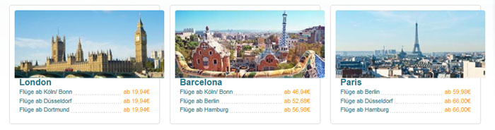 billigfluege.de Europa