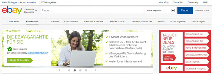 eBay.de Webseite