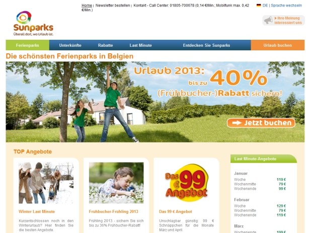 Sunparks Website