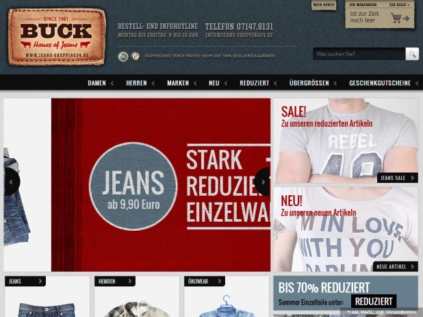 Buck House of Jeans Website