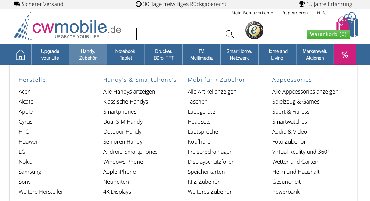 cw-mobile Webseite