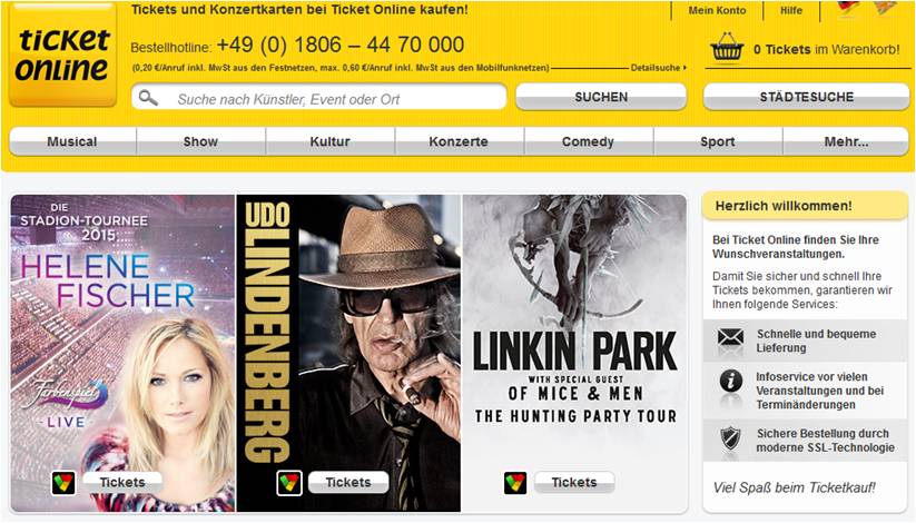 Ticket Online Homepage