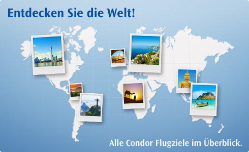 Condor Onlineshop Weltkarte