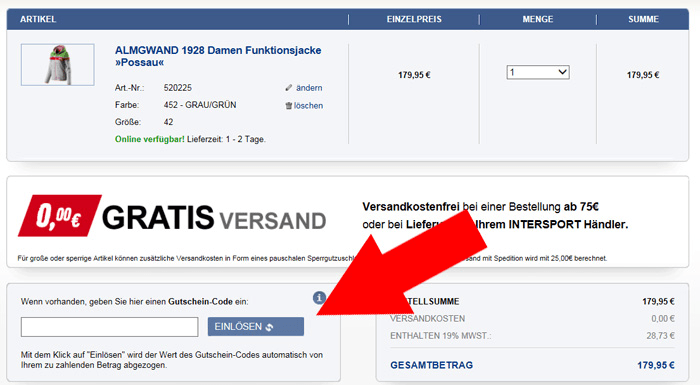 intersport.de Gutschein