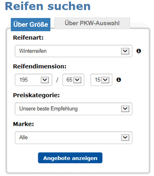 reifendirekt.ch Reifensuche