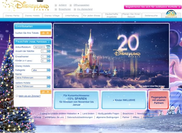 Disneyland Paris Website