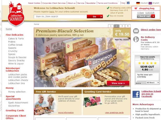 Lebkuchen Schmidt Website