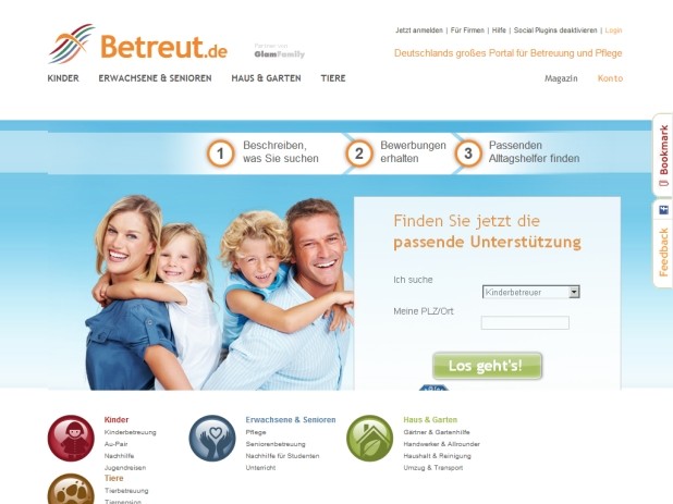 Betreut.de Website