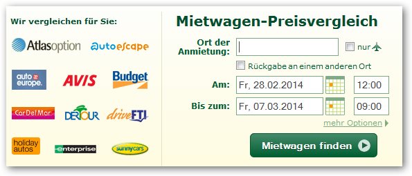 billiger-mietwagen Preisvergleich