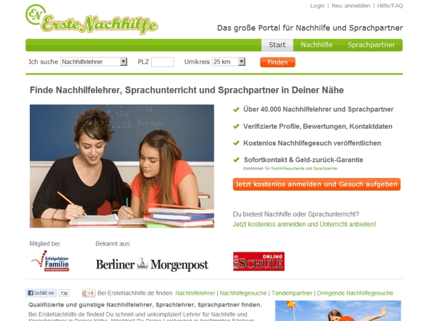 ErsteNachhilfe Website ErsteNachhilfe Website