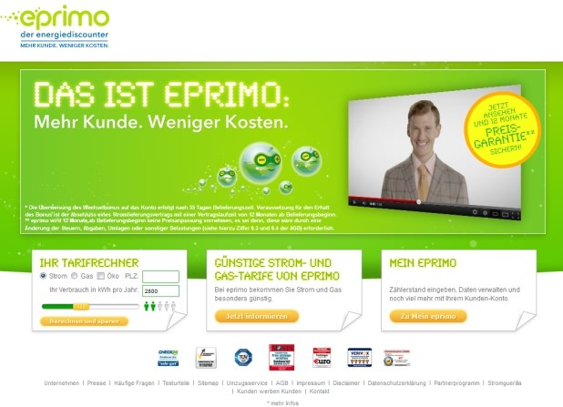 Eprimo Website