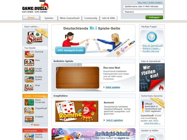GameDuell Website GameDuell Website
