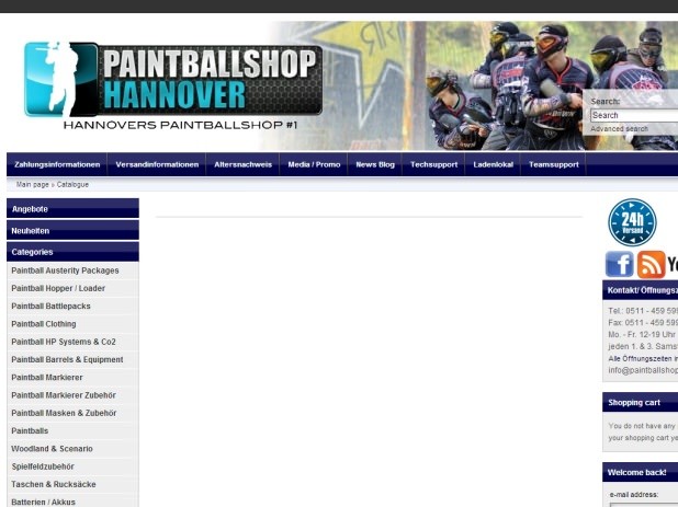 Paintballshop Hannover Website