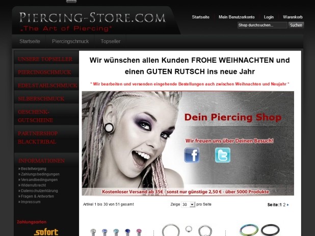 Piercing Store Website Piercing Store Website
