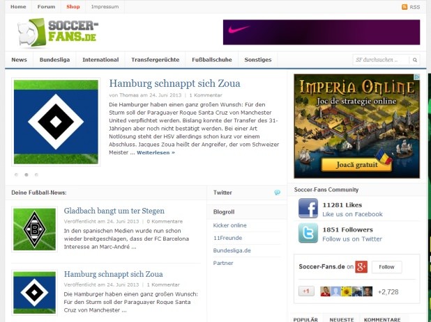 Soccer Fans Website Soccer Fans Website