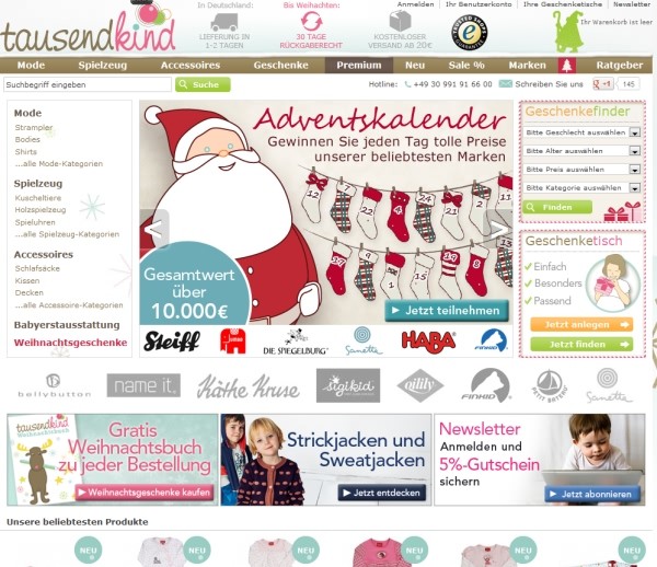 Tausendkind Website Tausendkind Website