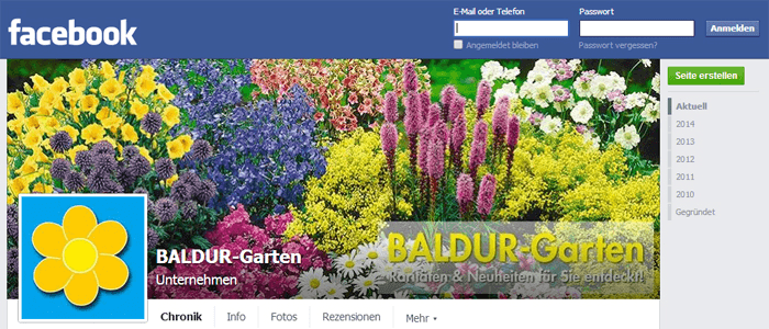 Baldur-Garten.de social Media