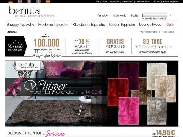 Benuta Website