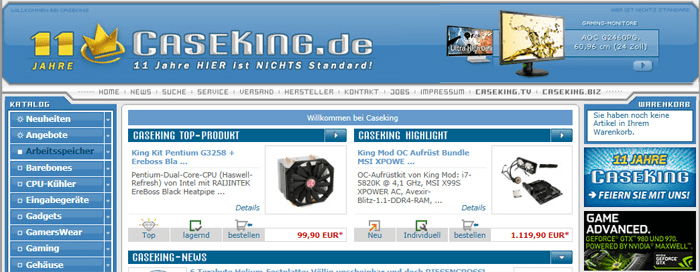 Caseking.de Webseite