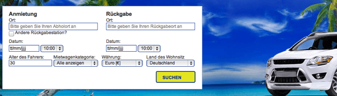 Cheaptickets Mietwagen