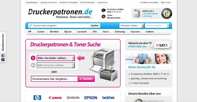 Druckerpatronen.de Website