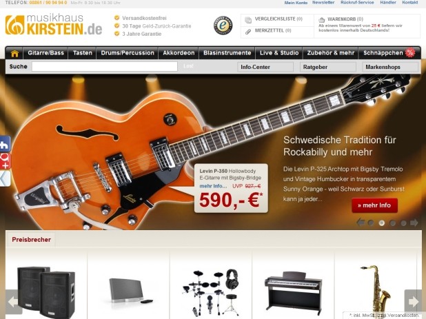 Musikhaus Kirstein Website Musikhaus Kirstein Website