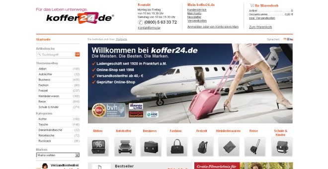 Koffer24 Website