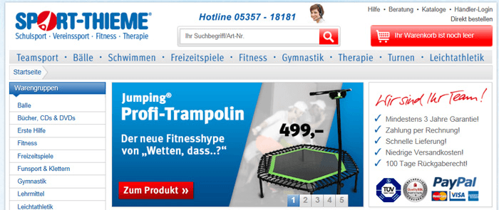 Sport-Thieme.de Webseite