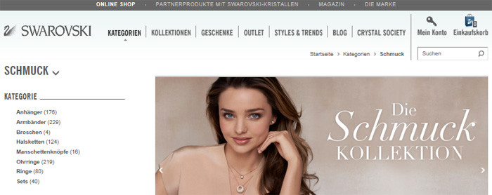 Swarovski.com Webseite