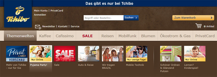 Tchibo.de Webseite