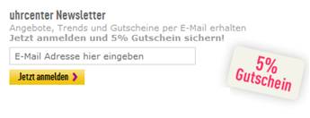 uhrcenter Newsletteranmeldung