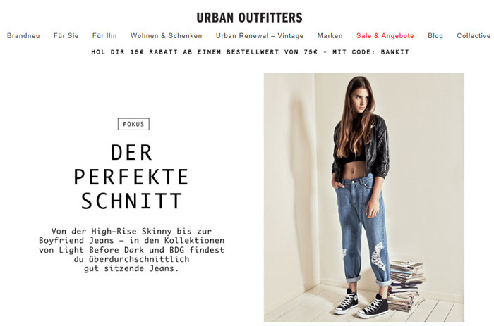 Urbanoutfitters.com Webseite