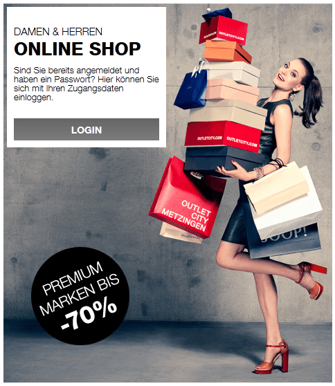 Outletcity Metzingen Onlineshop Anmeldung