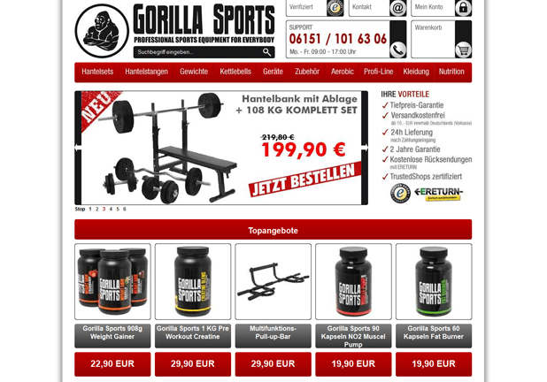 Gorilla Sports Startseite