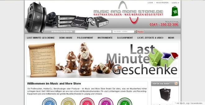 Music and More Store Website