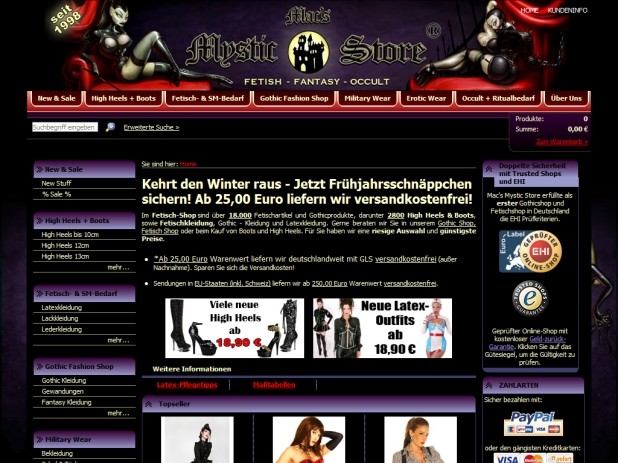 Mystic Store Website Mystic Store Website