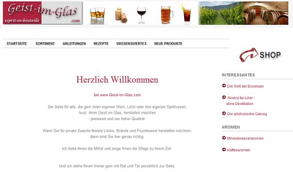 Geist im Glas Website Geist im Glas Website