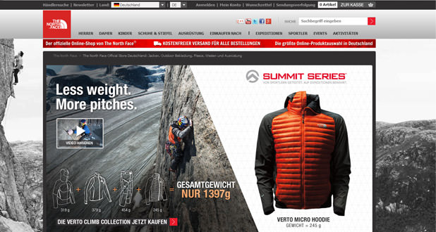 The North Face Webshop