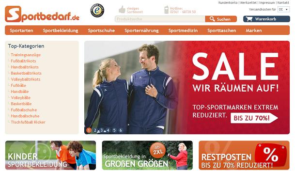 Sportbedarf.de Website Sportbedarf.de Website