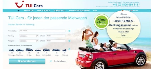  TUI Cars Website