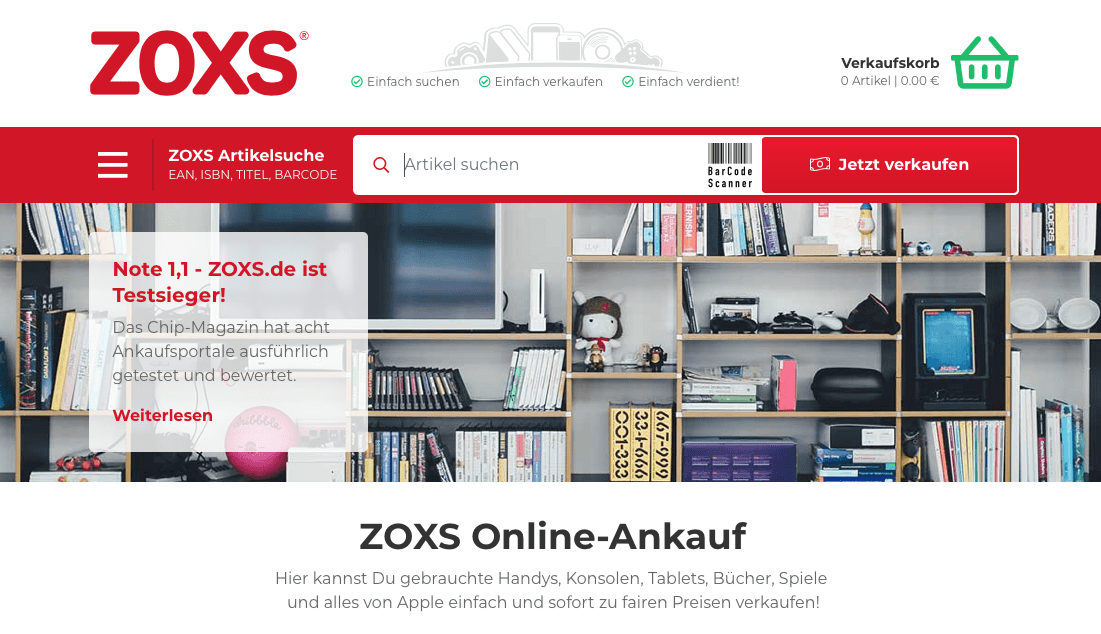 ZOXS Webseite