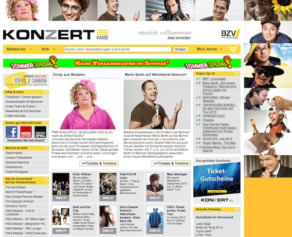 Konzertkasse Website