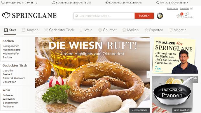 Springlane Online Shop Startseite Springlane Online Shop Startseite
