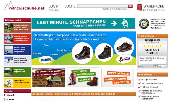 Wanderschuhe.net Online Shop Startseite