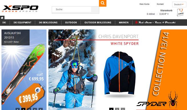 XSPO Online Shop Startseite