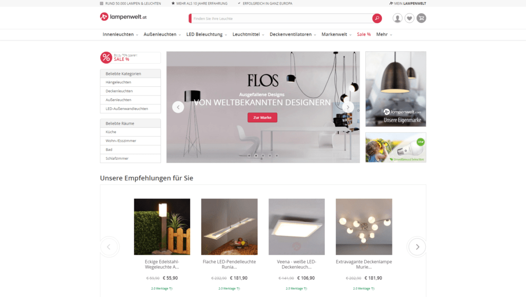 Lampenwelt AT Online Shop Startseite