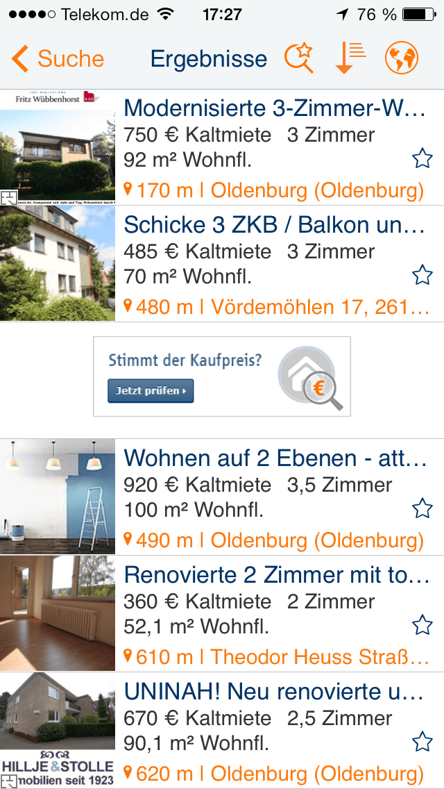 Immobilienscout24 App für iPhone, iPad & Android